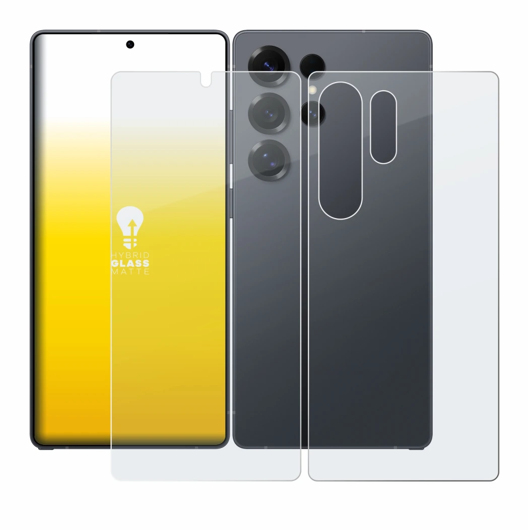 Image de l'appareil Samsung Galaxy S25 Ultra Enterprise Edition (Avant+Arrière) avec une grande variété de protections d'écran