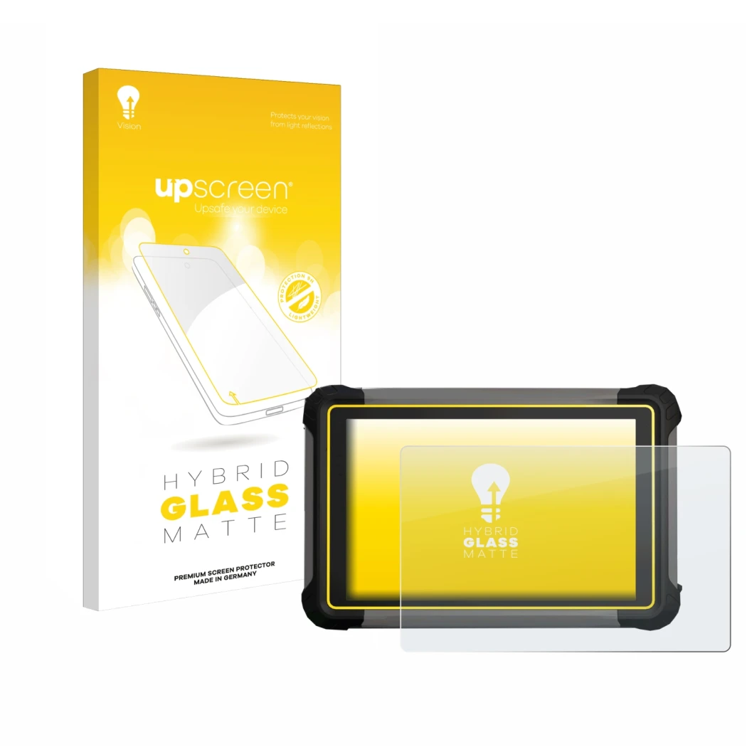 Face avant d’un emballage produit avec le logo de la marque upscreen. À côté, l’appareil Leica iCON CC170 est représenté avec 