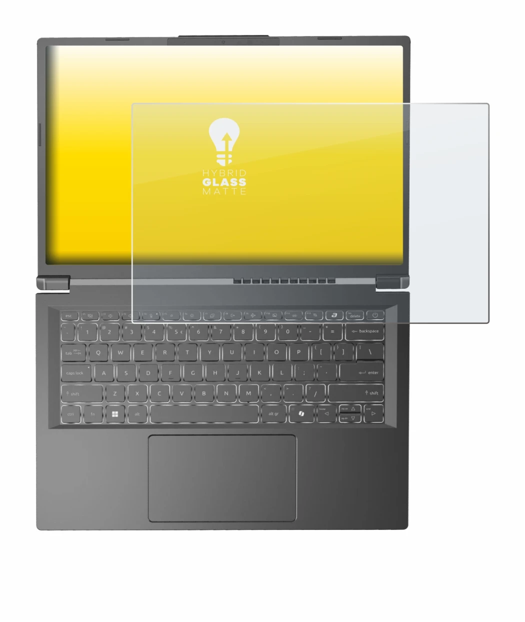 Image de l'appareil Acer Aspire 14 AI avec une grande variété de protections d'écran.