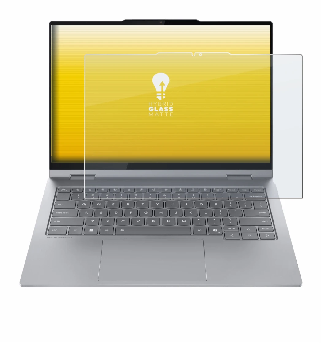 Image de l'appareil Lenovo ThinkBook 14 2-in-1 Gen 5 avec une grande variété de protections d'écran.