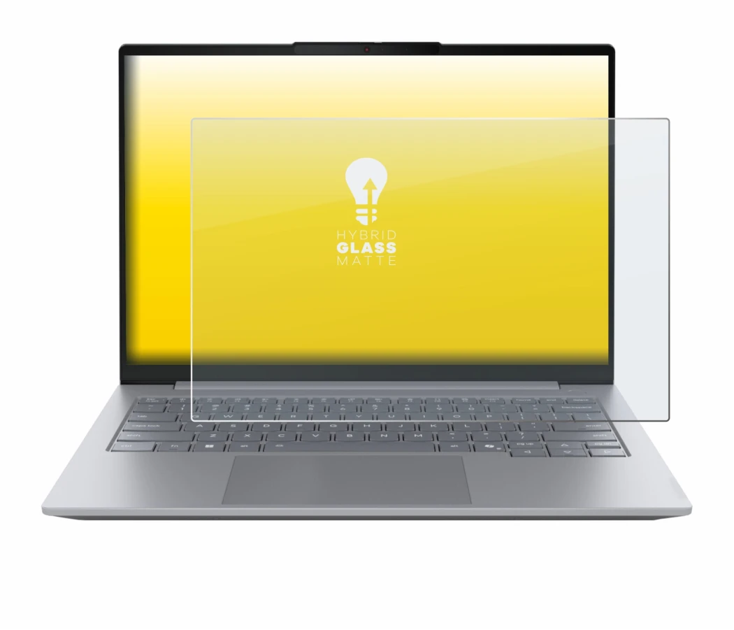 Image de l'appareil Lenovo ThinkBook 14 Gen 8 avec une grande variété de protections d'écran.