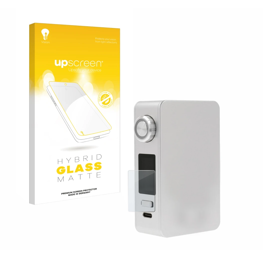 Face avant d’un emballage produit avec le logo de la marque upscreen. À côté, l’appareil Lost Vape Centaurus M200 est représen