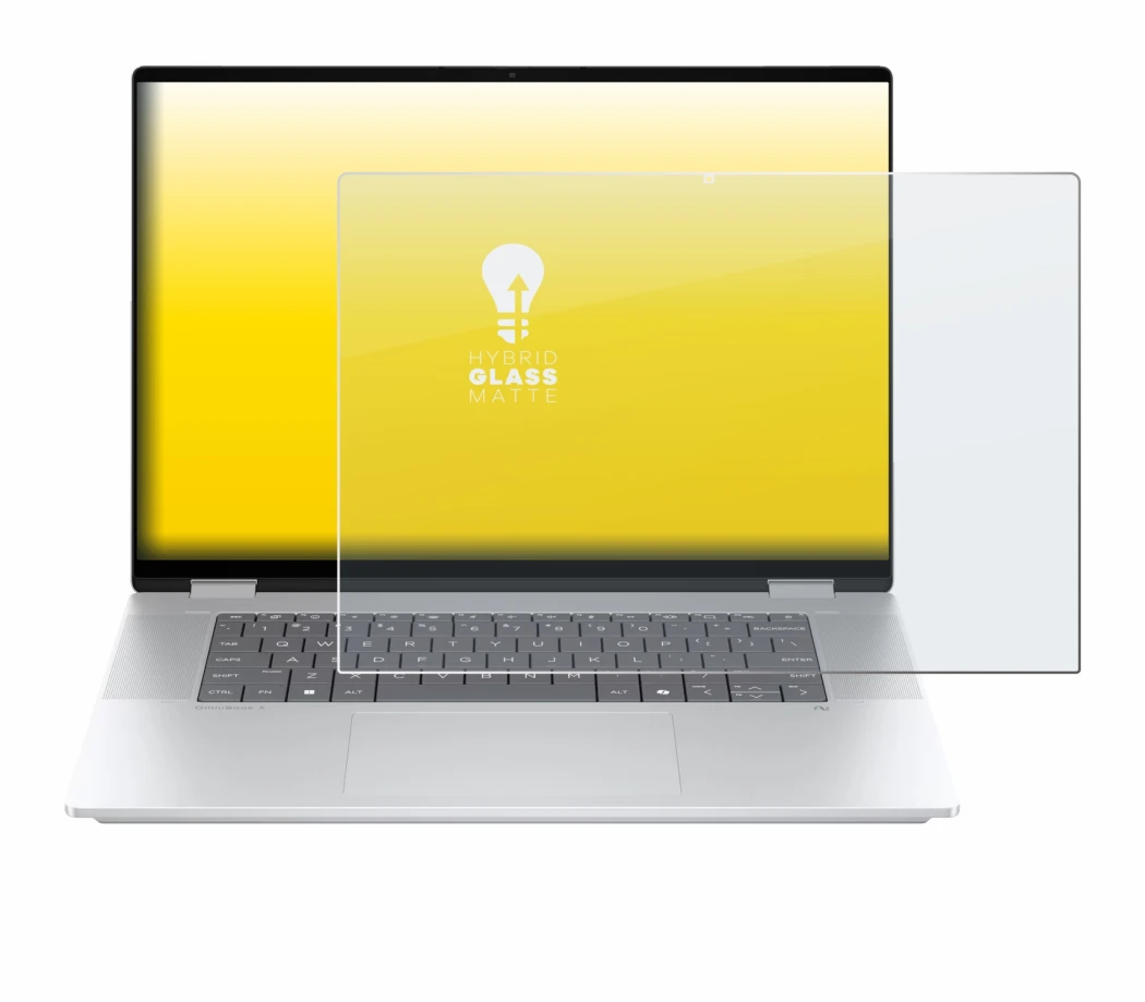 Image de l'appareil HP OmniBook X Flip 16-aX avec une grande variété de protections d'écran.