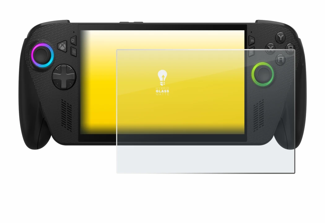 Image de l'appareil ASUS ROG Ally X 2025 avec une grande variété de protections d'écran.