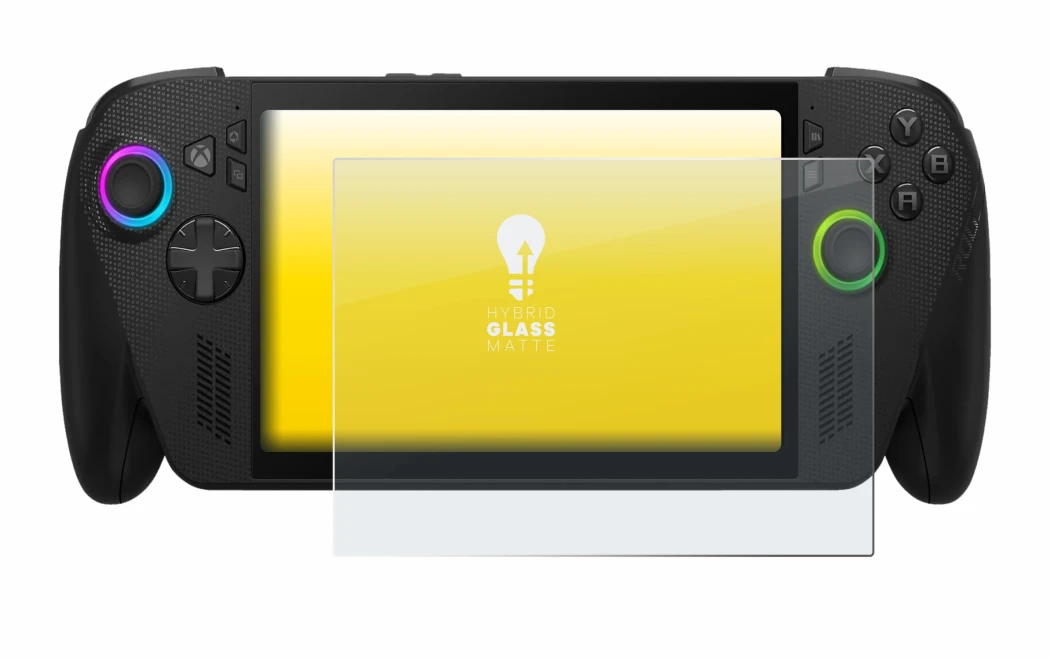 Image de l'appareil ASUS ROG Xbox Ally X avec une grande variété de protections d'écran.