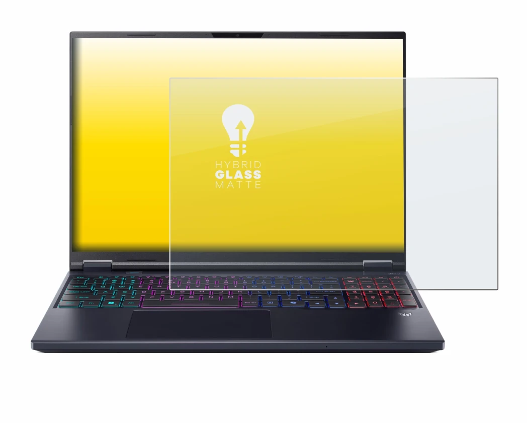 Image de l'appareil Acer Predator Helios Neo 16 AI avec une grande variété de protections d'écran.