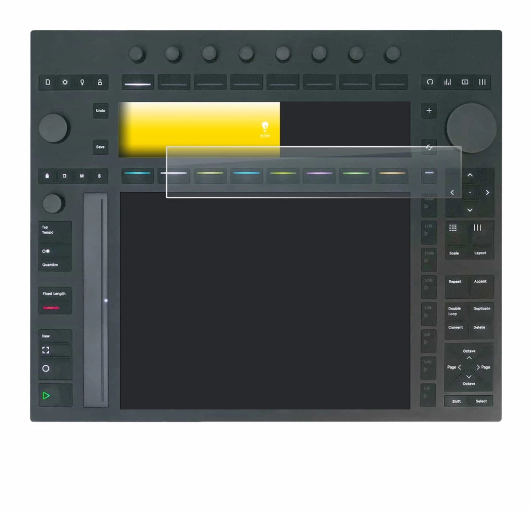 Image de l'appareil Ableton Push 3 avec une grande variété de protections d'écran.