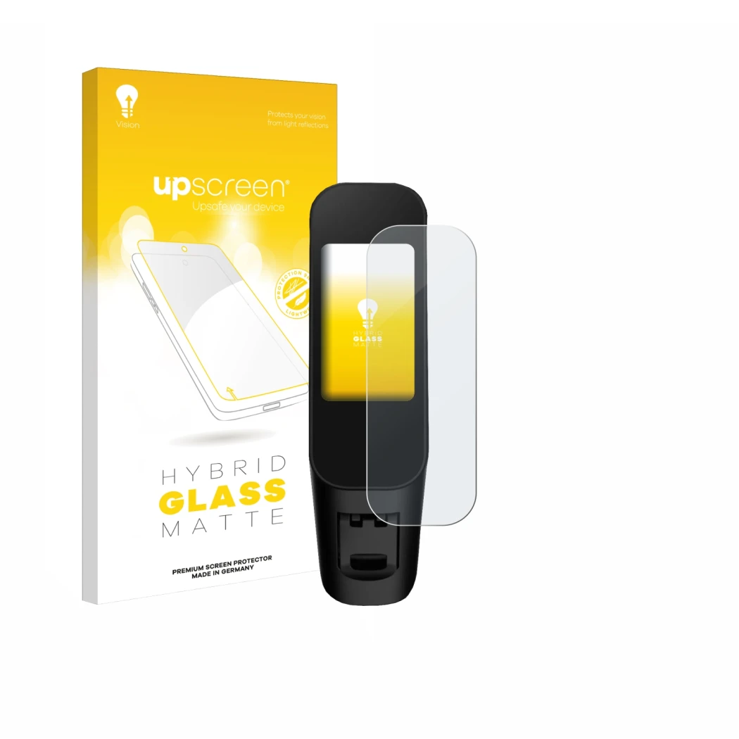 Face avant d’un emballage produit avec le logo de la marque upscreen. À côté, l’appareil Xiaomi Electric Scooter 6 Max est rep