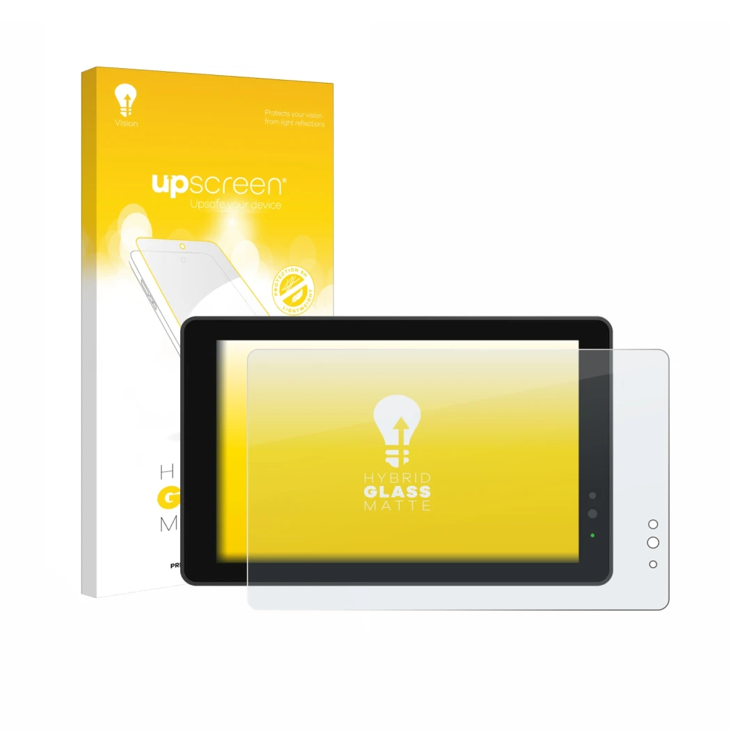 Face avant d’un emballage produit avec le logo de la marque upscreen. À côté, l’appareil Lilliput 719/T 7