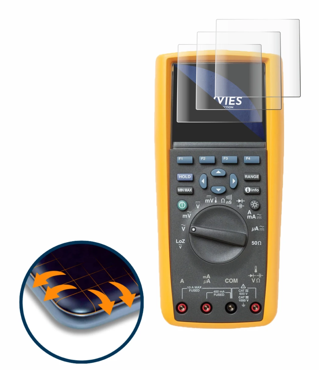 Image de l'appareil Fluke MultiMeter 289 avec une grande variété de protections d'écran.