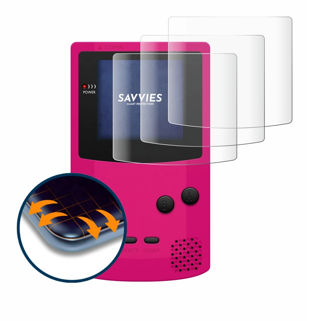 Image de l'appareil Nintendo Gameboy Color avec une grande variété de protections d'écran.