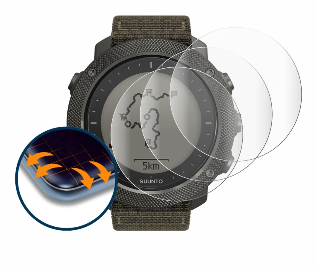 Image de l'appareil Suunto Traverse Alpha avec une grande variété de protections d'écran.