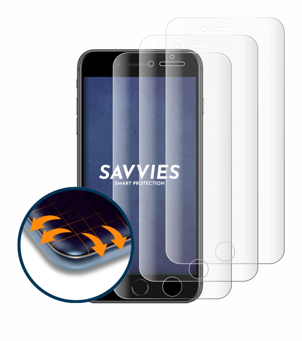 Image de l'appareil Apple iPhone 8 Plus avec une grande variété de protections d'écran.