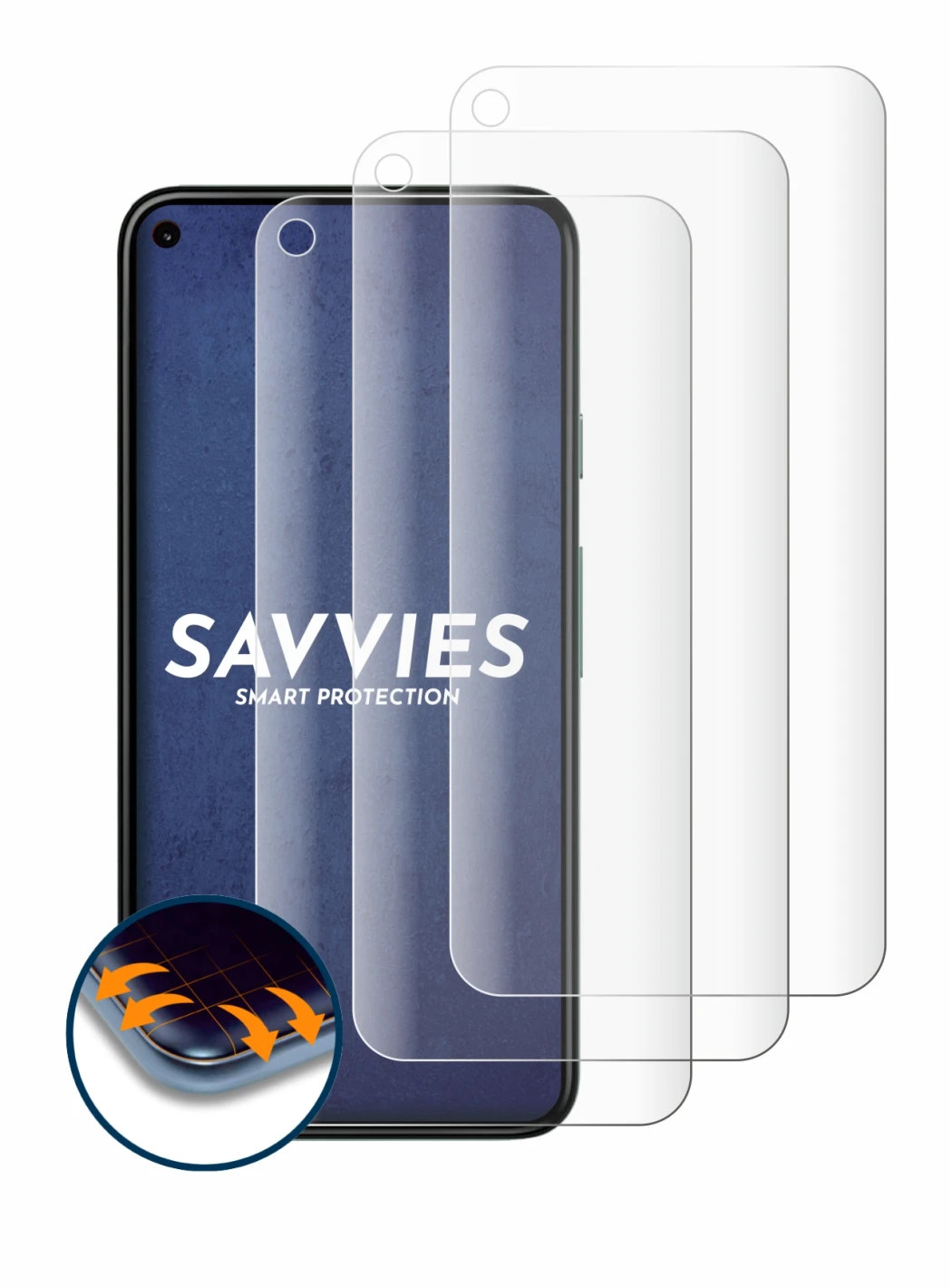 Image de l'appareil Google Pixel 5 avec une grande variété de protections d'écran.