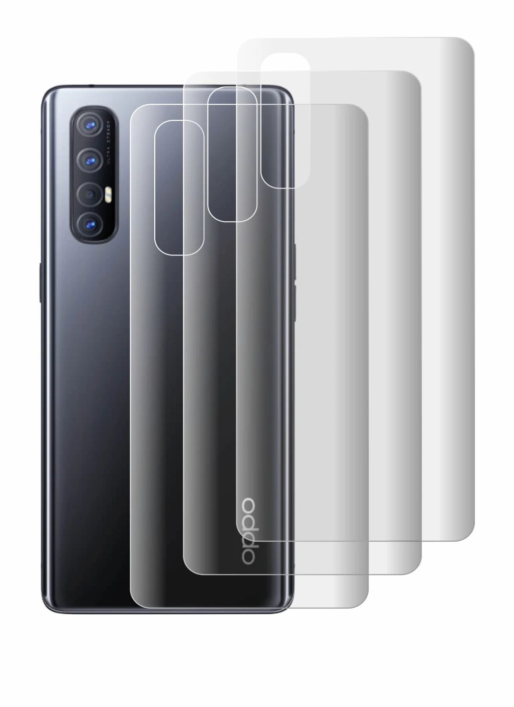 Image de l'appareil Oppo Find X2 Neo (Arrière) avec une grande variété de protections d'écran.
