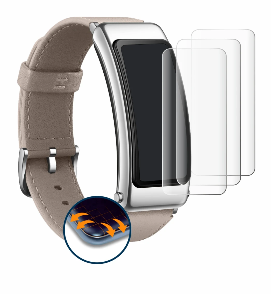 Image de l'appareil Huawei TalkBand B6 avec une grande variété de protections d'écran.