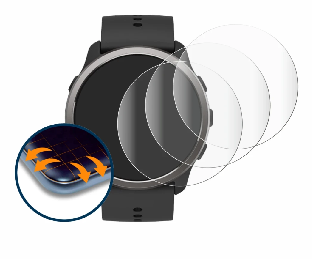 Image de l'appareil Suunto 5 Peak avec une grande variété de protections d'écran.