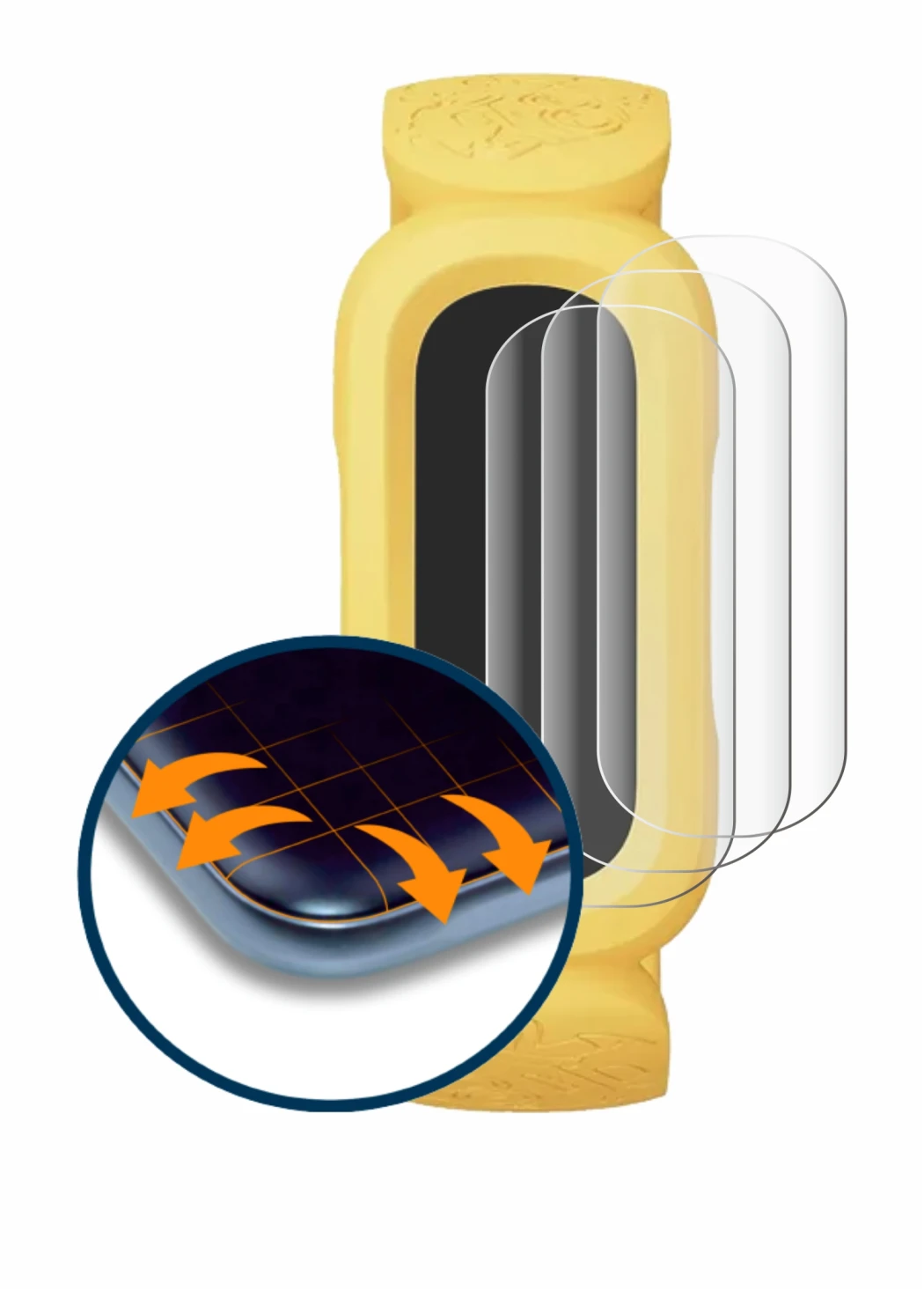 Image de l'appareil Fitbit Ace 3 Minions Special Edition avec une grande variété de protections d'écran.