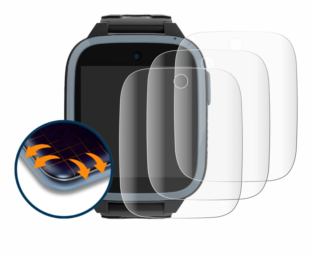 Image de l'appareil Xplora XGO3 (1ère Gen.) avec une grande variété de protections d'écran.