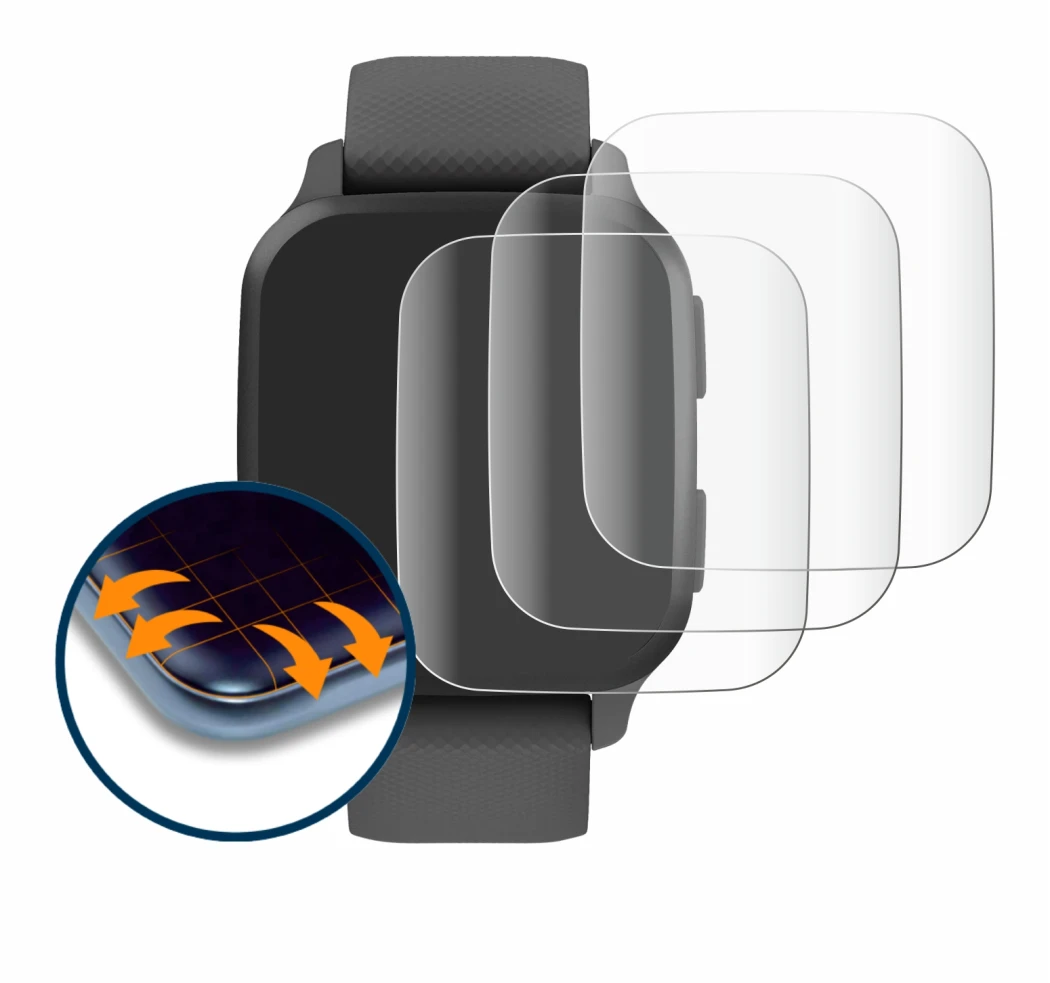 Image de l'appareil Garmin Venu Sq 2 avec une grande variété de protections d'écran.