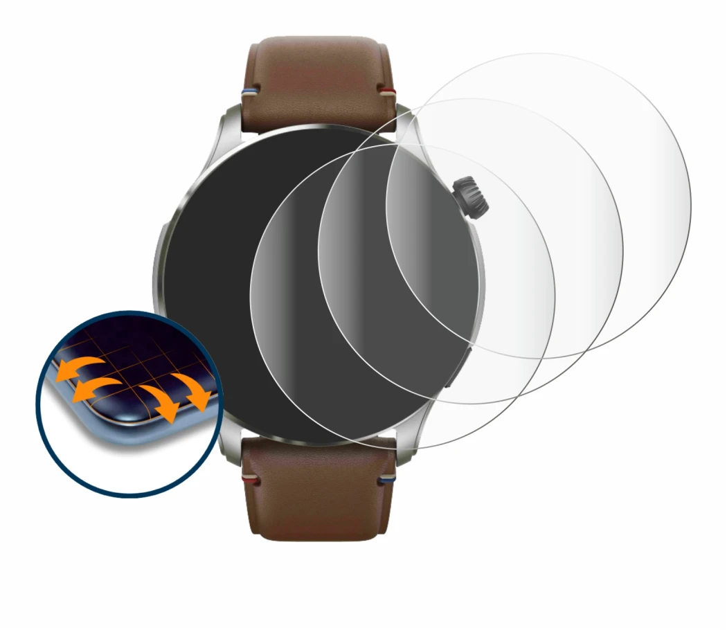 Image de l'appareil Huami Amazfit GTR 4 avec une grande variété de protections d'écran.