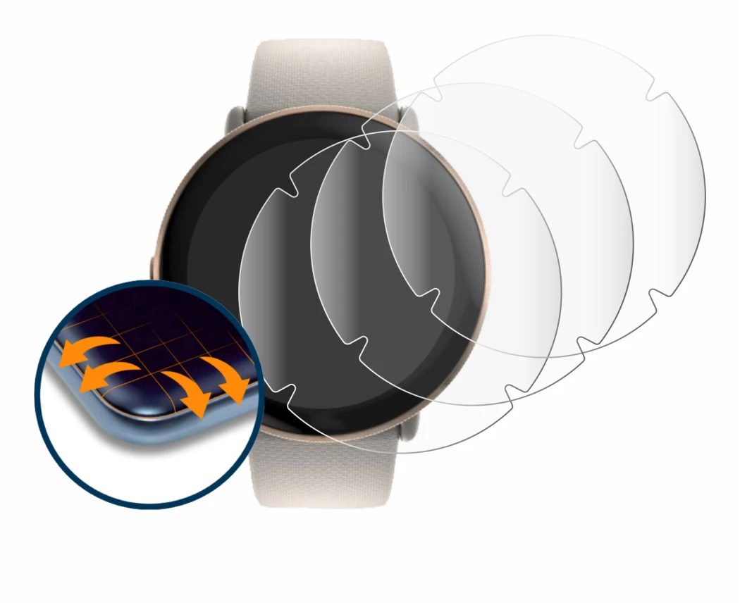 Image de l'appareil Polar Ignite 3 avec une grande variété de protections d'écran.