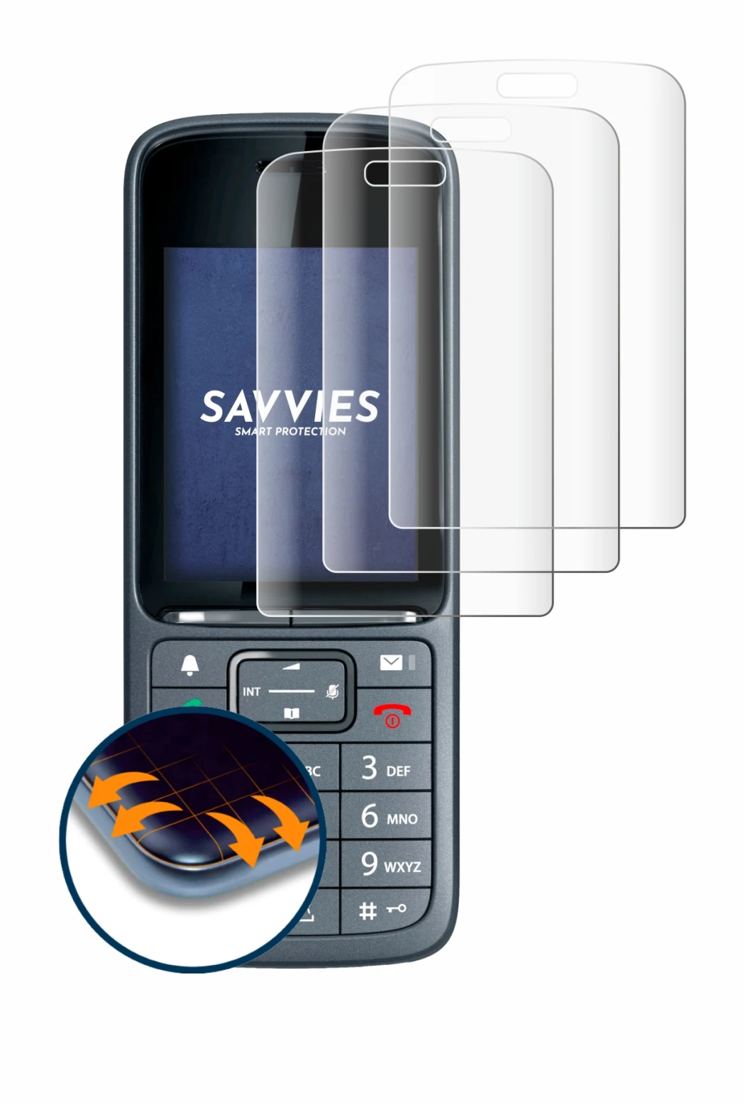 Image de l'appareil Gigaset SL800H Pro avec une grande variété de protections d'écran.