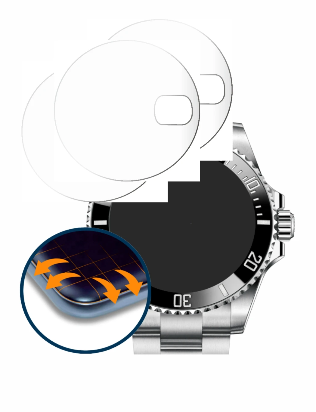 Image de l'appareil Rolex Submariner 16610 (Date) avec une grande variété de protections d'écran.