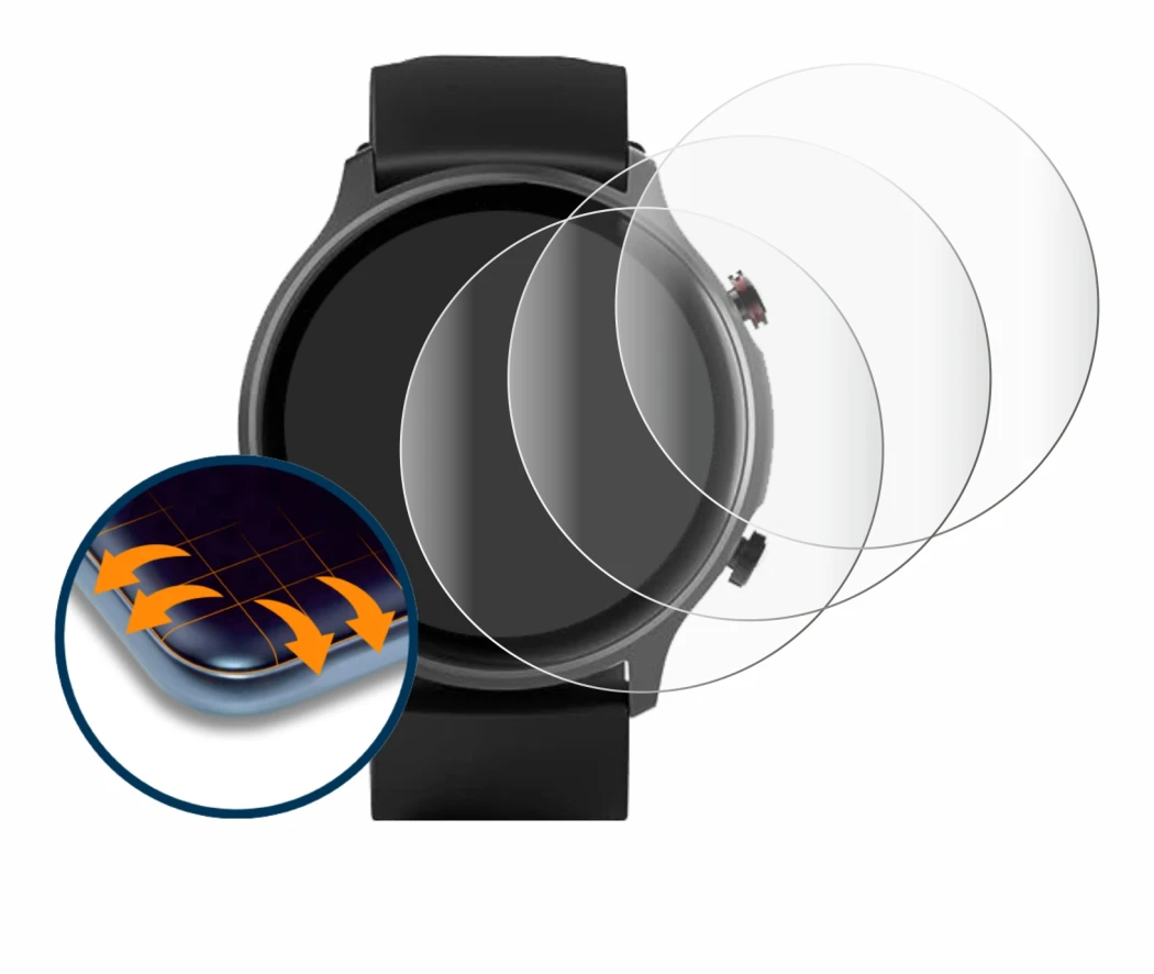 Image de l'appareil Hama Fit Watch 6910 avec une grande variété de protections d'écran.