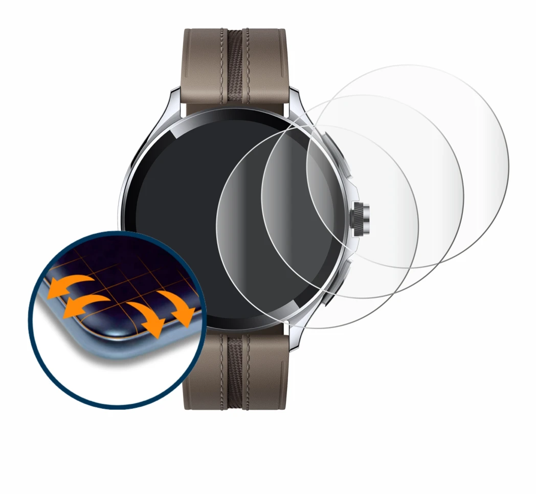 Image de l'appareil Xiaomi Watch 2 Pro avec une grande variété de protections d'écran.