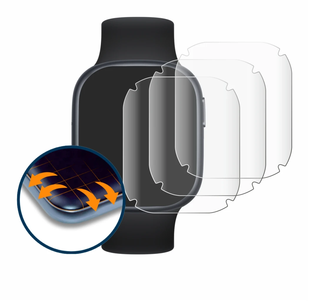 Image de l'appareil Honor Watch 4 avec une grande variété de protections d'écran.