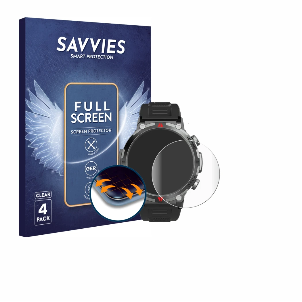 Face avant d’un emballage produit avec le logo de la marque Savvies. À côté, l’appareil IFMDA S100 1.45