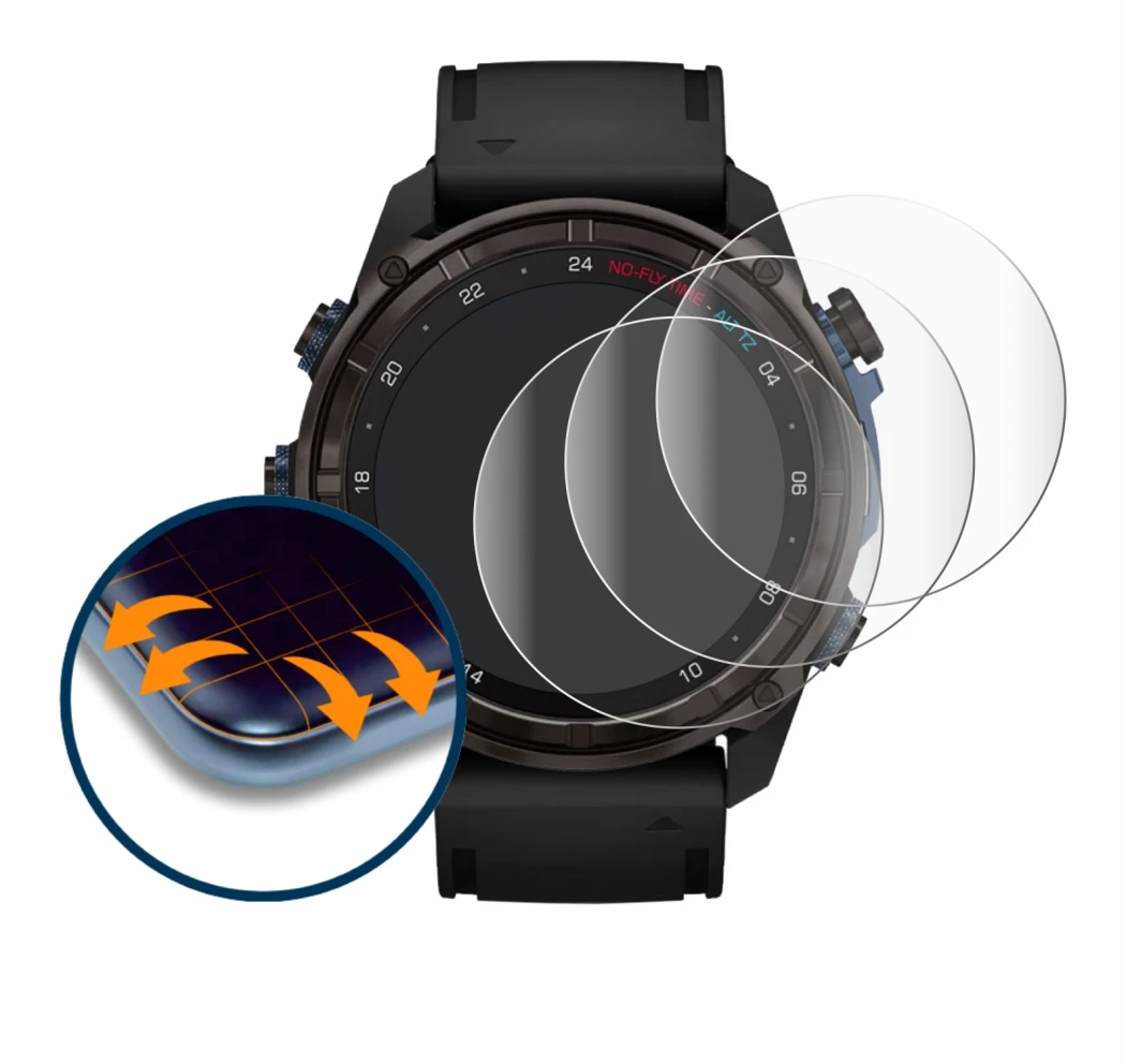 Image de l'appareil Garmin Descent Mk3i (51 mm) avec une grande variété de protections d'écran.
