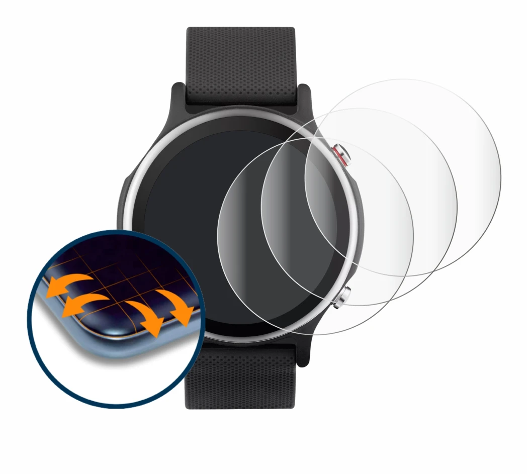 Image de l'appareil ASUS VivoWatch 6 avec une grande variété de protections d'écran.