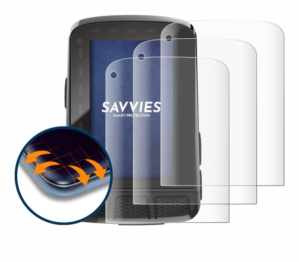 Image de l'appareil Wahoo Elemnt Roam V2 GPS avec une grande variété de protections d'écran.