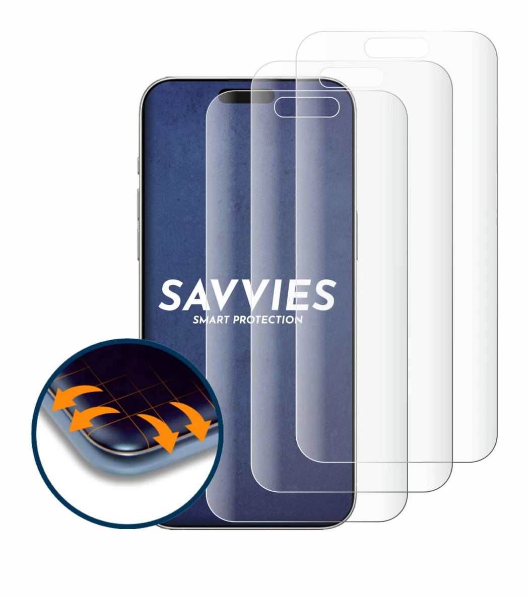 Image de l'appareil Apple iPhone 16 avec une grande variété de protections d'écran.