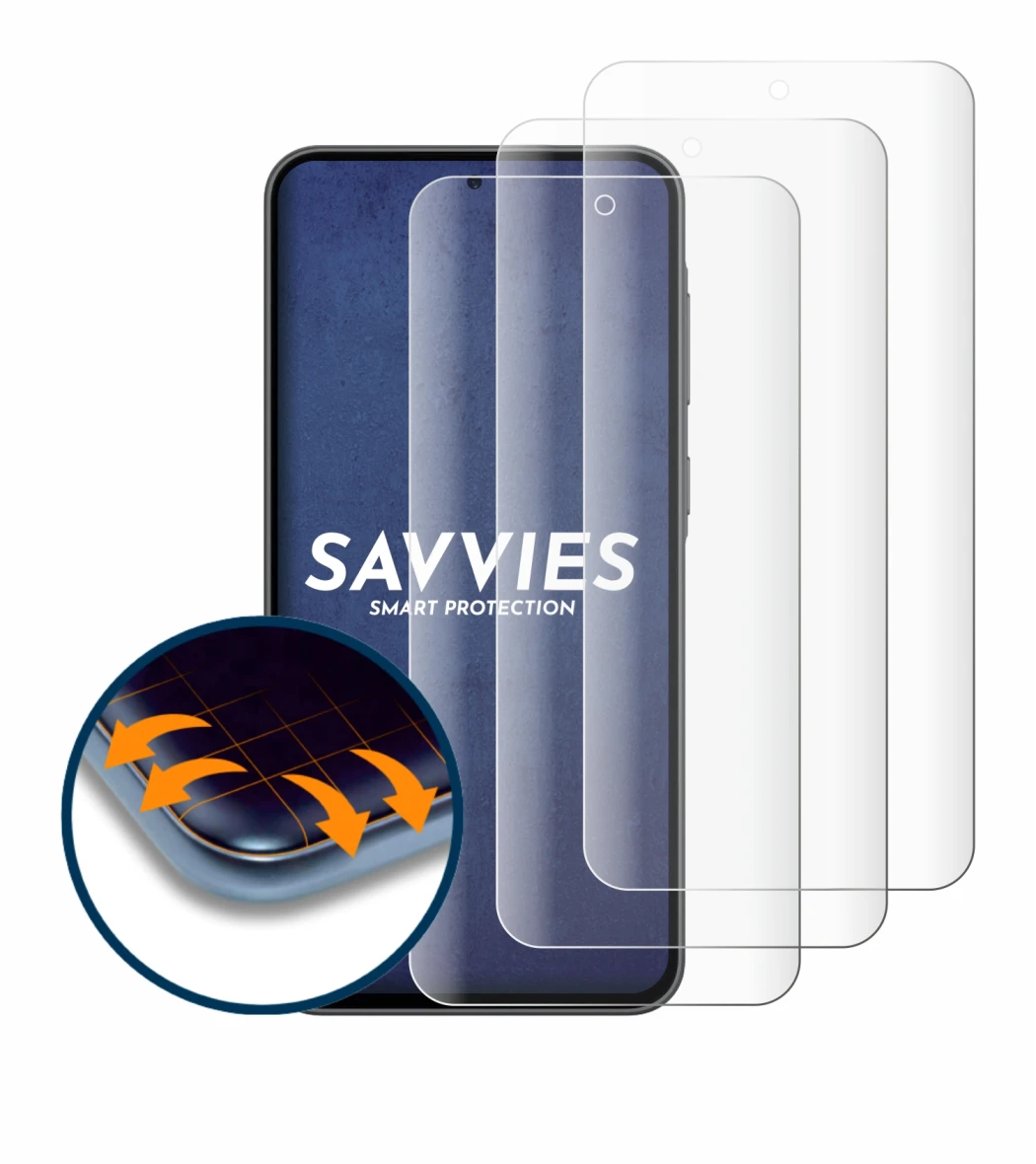 Image de l'appareil Samsung Galaxy A36 5G avec une grande variété de protections d'écran.