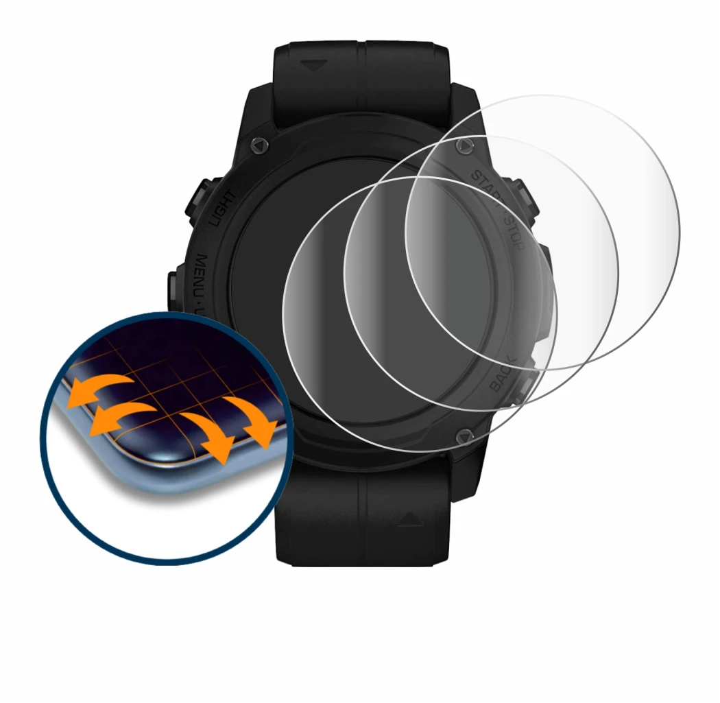 Image de l'appareil Garmin Descent G1 Solar avec une grande variété de protections d'écran.
