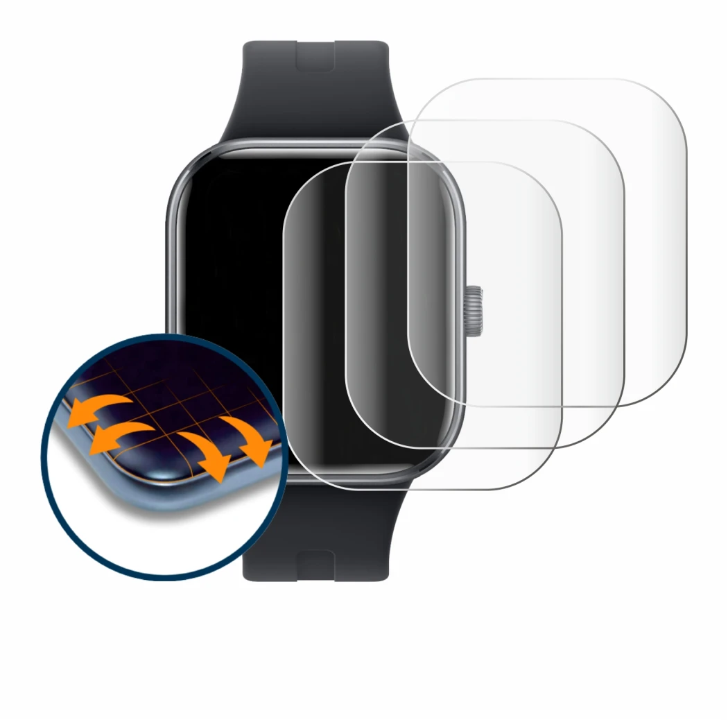 Image de l'appareil Xiaomi Redmi Watch 5 avec une grande variété de protections d'écran.