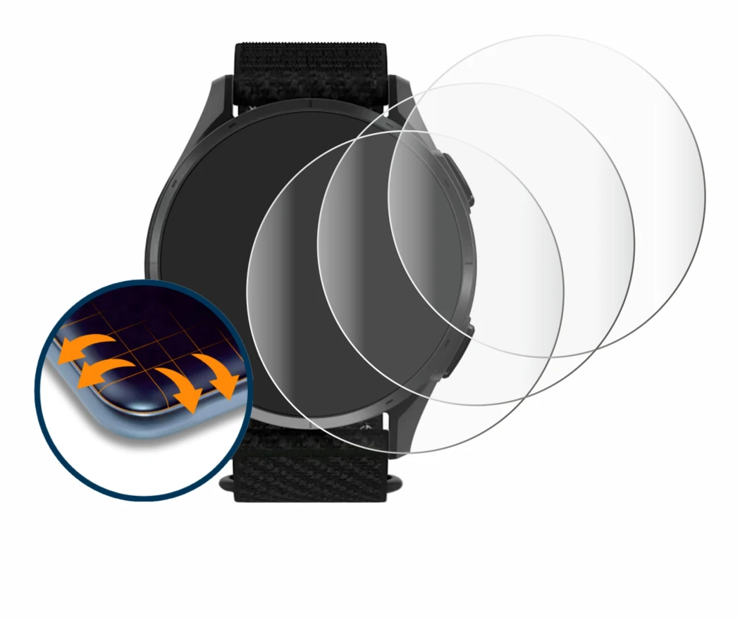 Image de l'appareil Garmin Approach S50 avec une grande variété de protections d'écran.