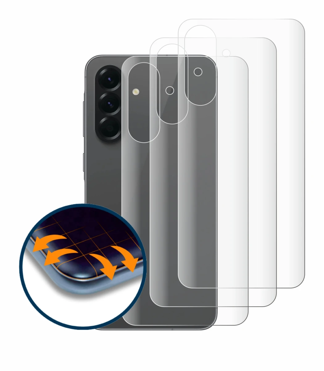 Image de l'appareil Samsung Galaxy A56 5G (Arrière) avec une grande variété de protections d'écran.