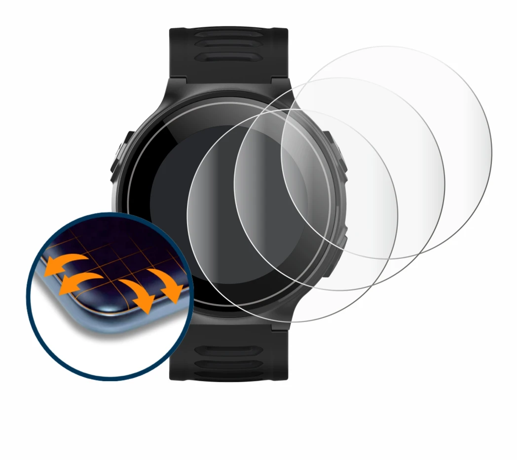 Image de l'appareil Kiprun GPS 500 Coros avec une grande variété de protections d'écran.