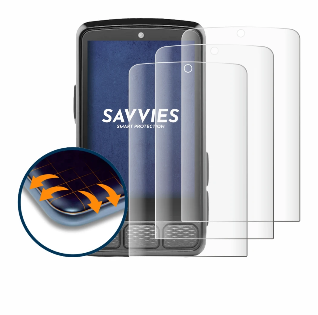 Image de l'appareil Wahoo Elemnt Roam V3 avec une grande variété de protections d'écran.