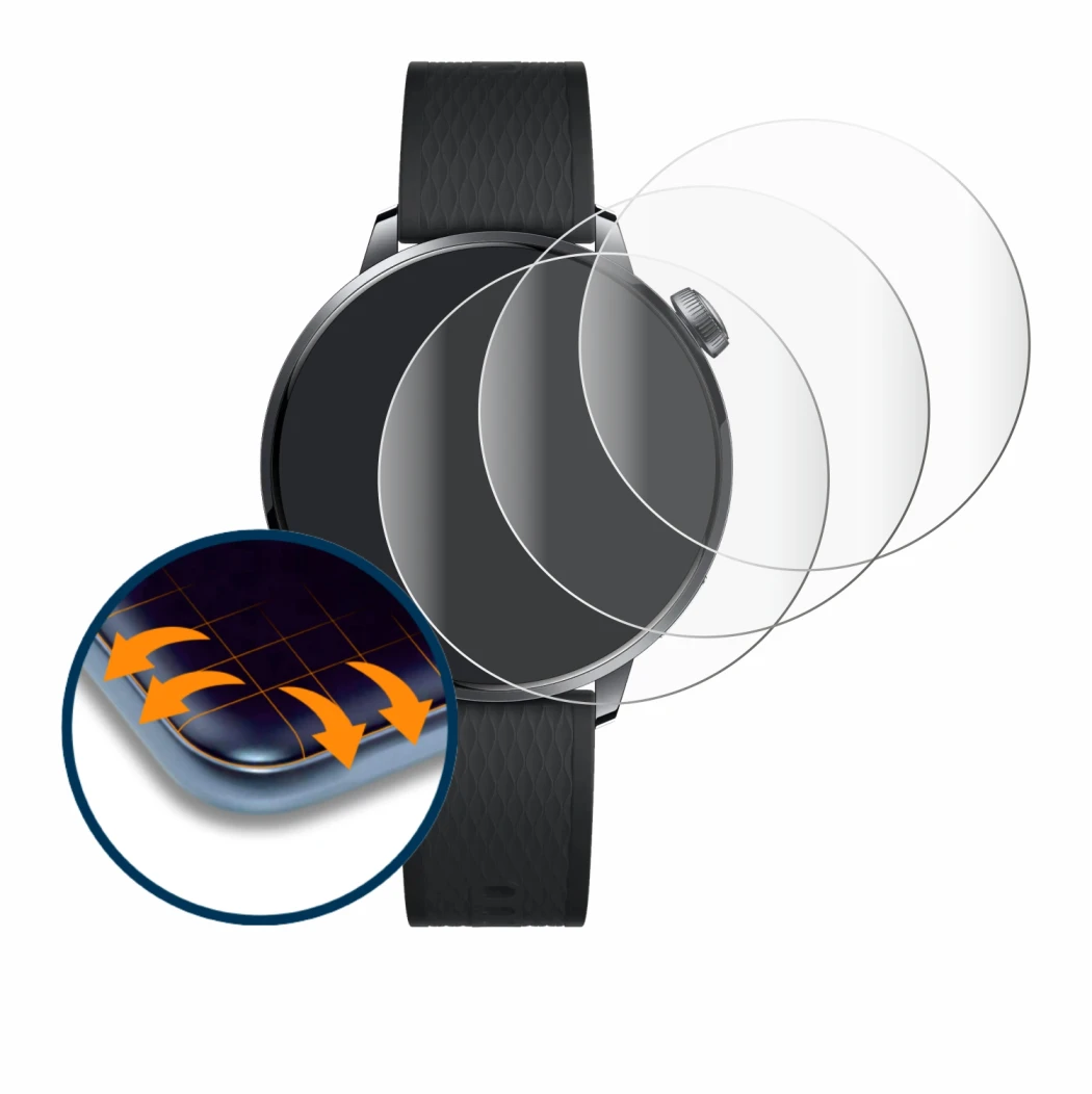 Image de l'appareil OnePlus Watch 3 (43 mm) avec une grande variété de protections d'écran.