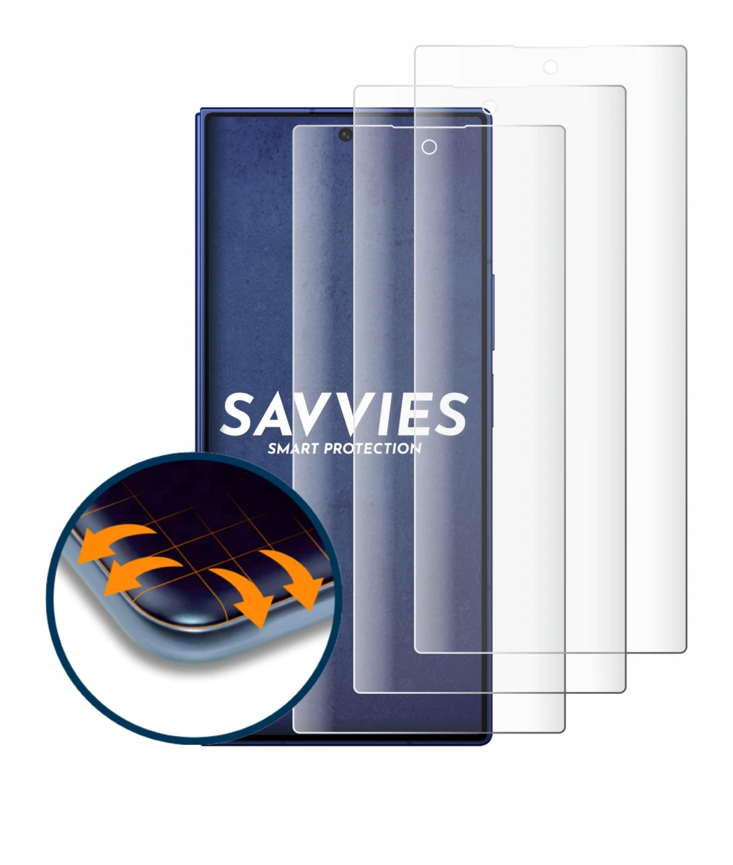 Image de l'appareil Samsung Galaxy Z Fold 7 avec une grande variété de protections d'écran.