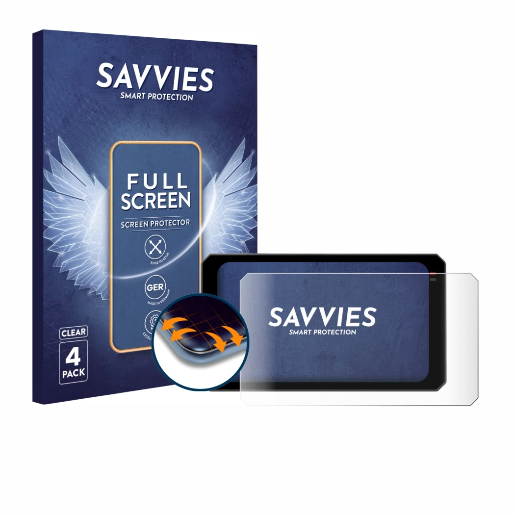 Face avant d’un emballage produit avec le logo de la marque Savvies. À côté, l’appareil Chigee AIO-6 Max est représenté avec l