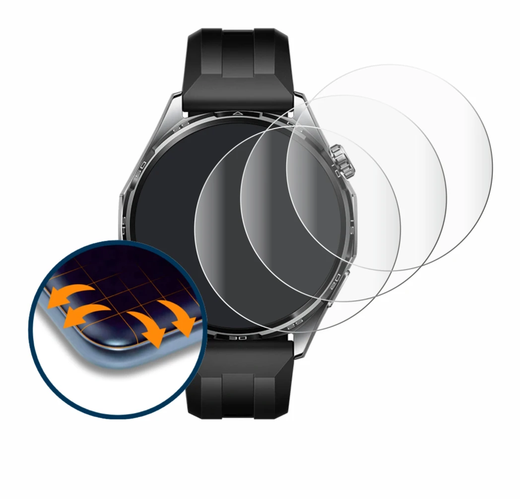 Image de l'appareil Huawei Watch GT 6 (46 mm) avec une grande variété de protections d'écran.