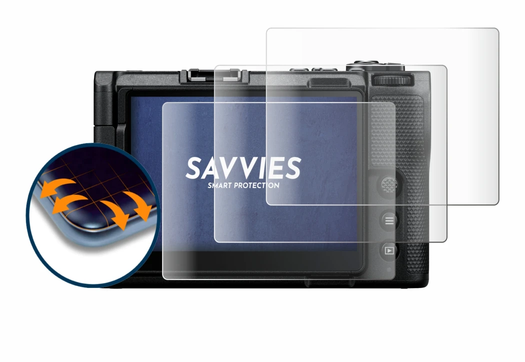 Image de l'appareil Nikon ZR avec une grande variété de protections d'écran.