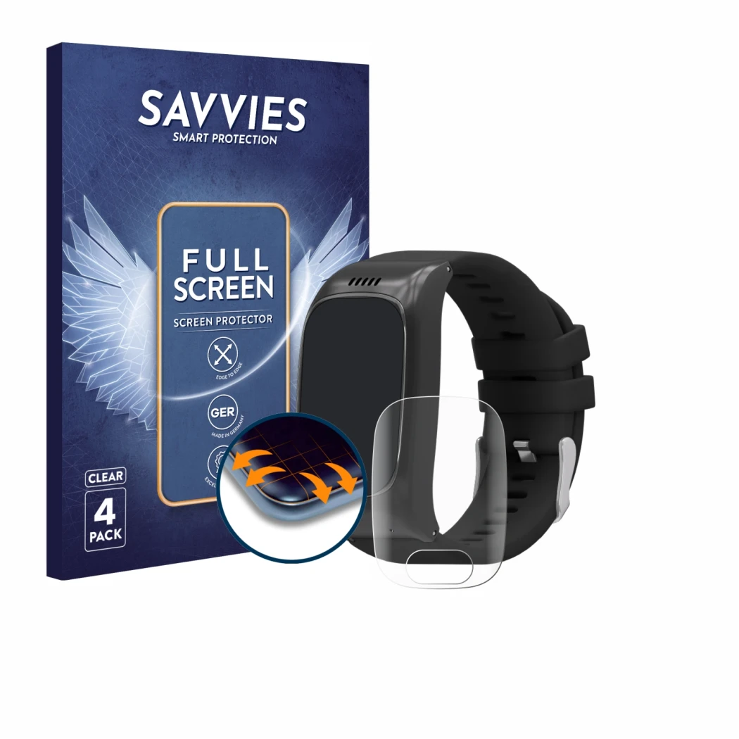 Face avant d’un emballage produit avec le logo de la marque Savvies. À côté, l’appareil One Button Phone Model 2024 est représ