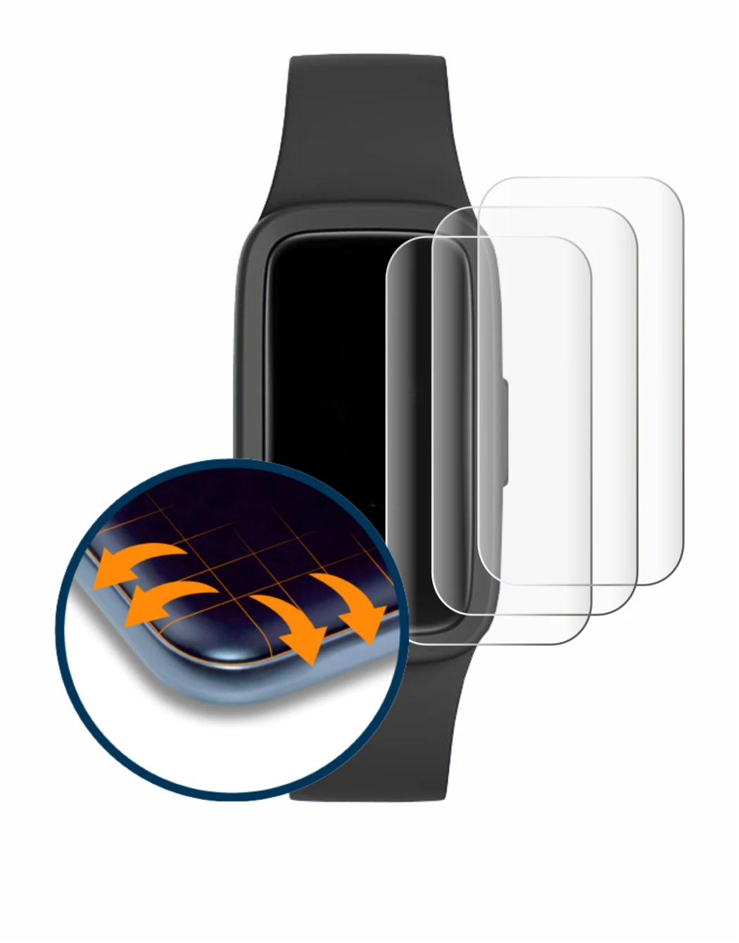 Image de l'appareil Biggerfive Vigor 3 avec une grande variété de protections d'écran.